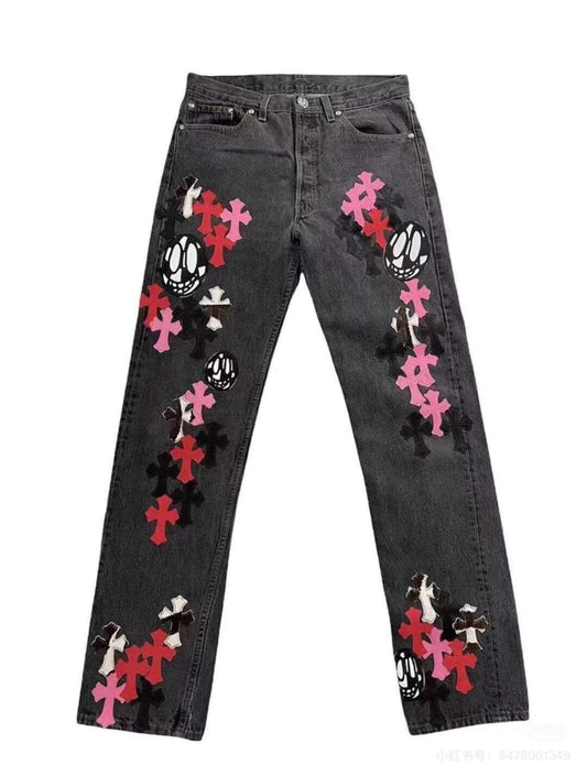 Chrome Hearts 8130 Gothic Cross Graphic Pants