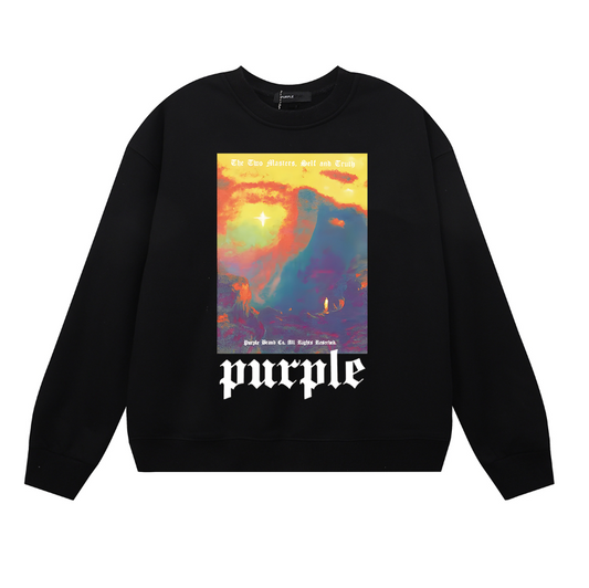 Sweat-shirt homme violet à manches longues 1137