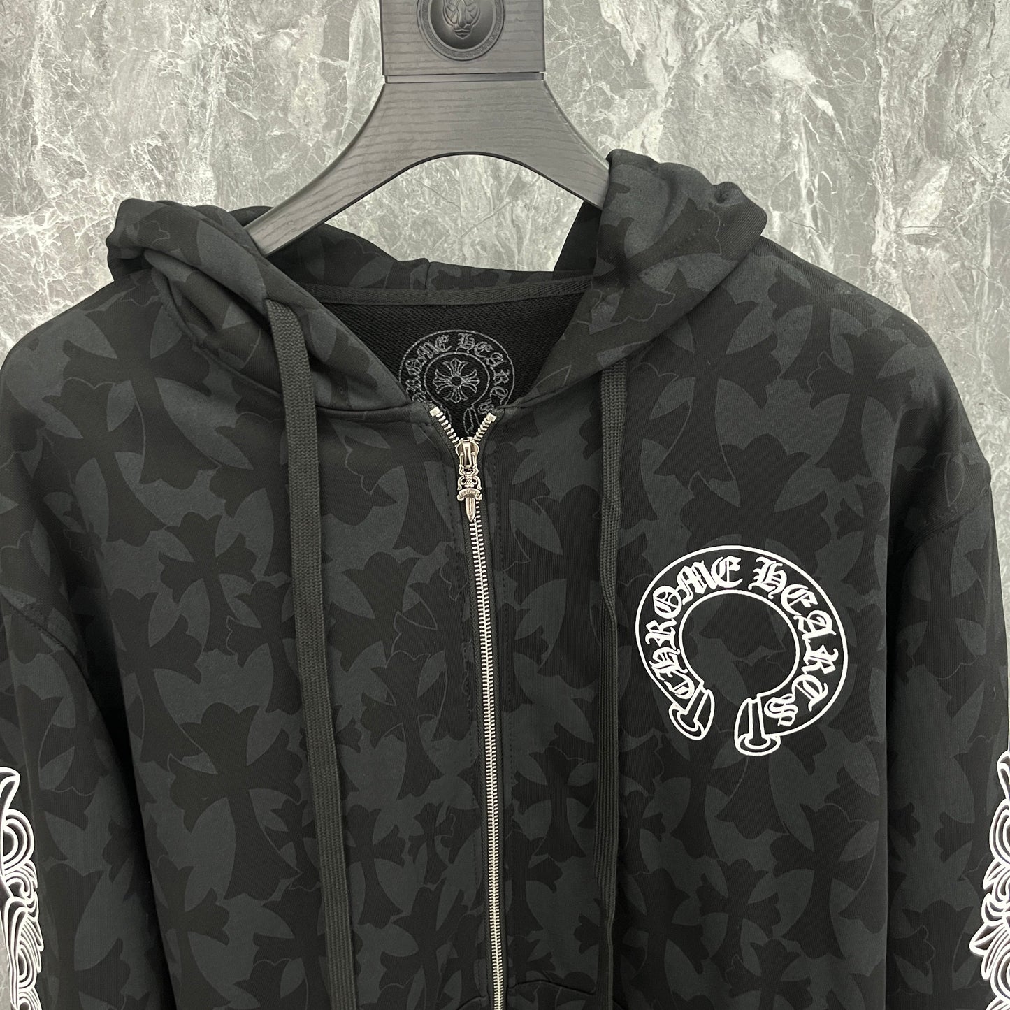Sweat à capuche zippé Chrome Hearts K5028