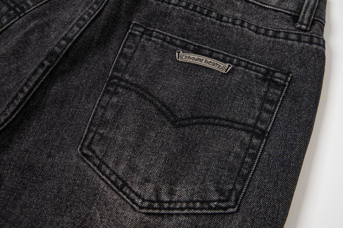 Chrome Hearts Multi Cross Patch Denim Jeans - Graue Gothic Street Pants 1111