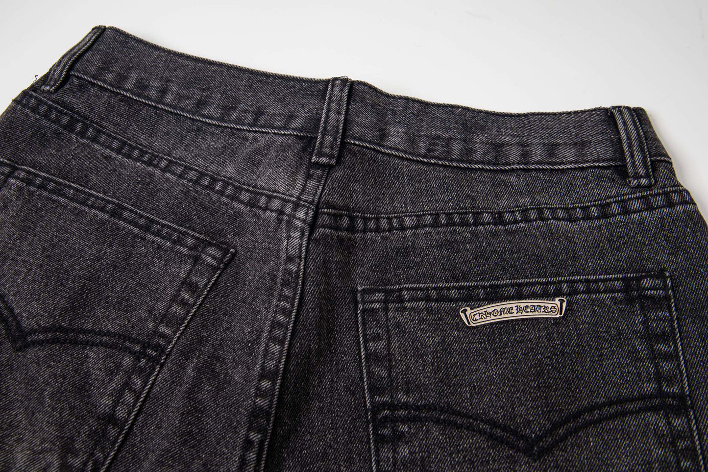 Chrome Hearts Multi Cross Patch Denim Jeans - Graue Gothic Street Pants 1111