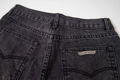Chrome Hearts Multi Cross Patch Denim Jeans - Graue Gothic Street Pants 1111