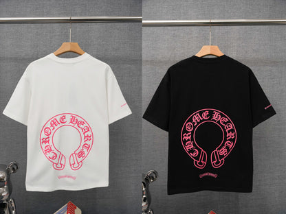 Chrome Hearts T-Shirt mit Sanskrit-Buchstabenprint und kurzen Ärmeln KT36
