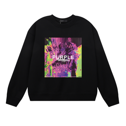 Sweat-shirt homme à manches longues violet 1121