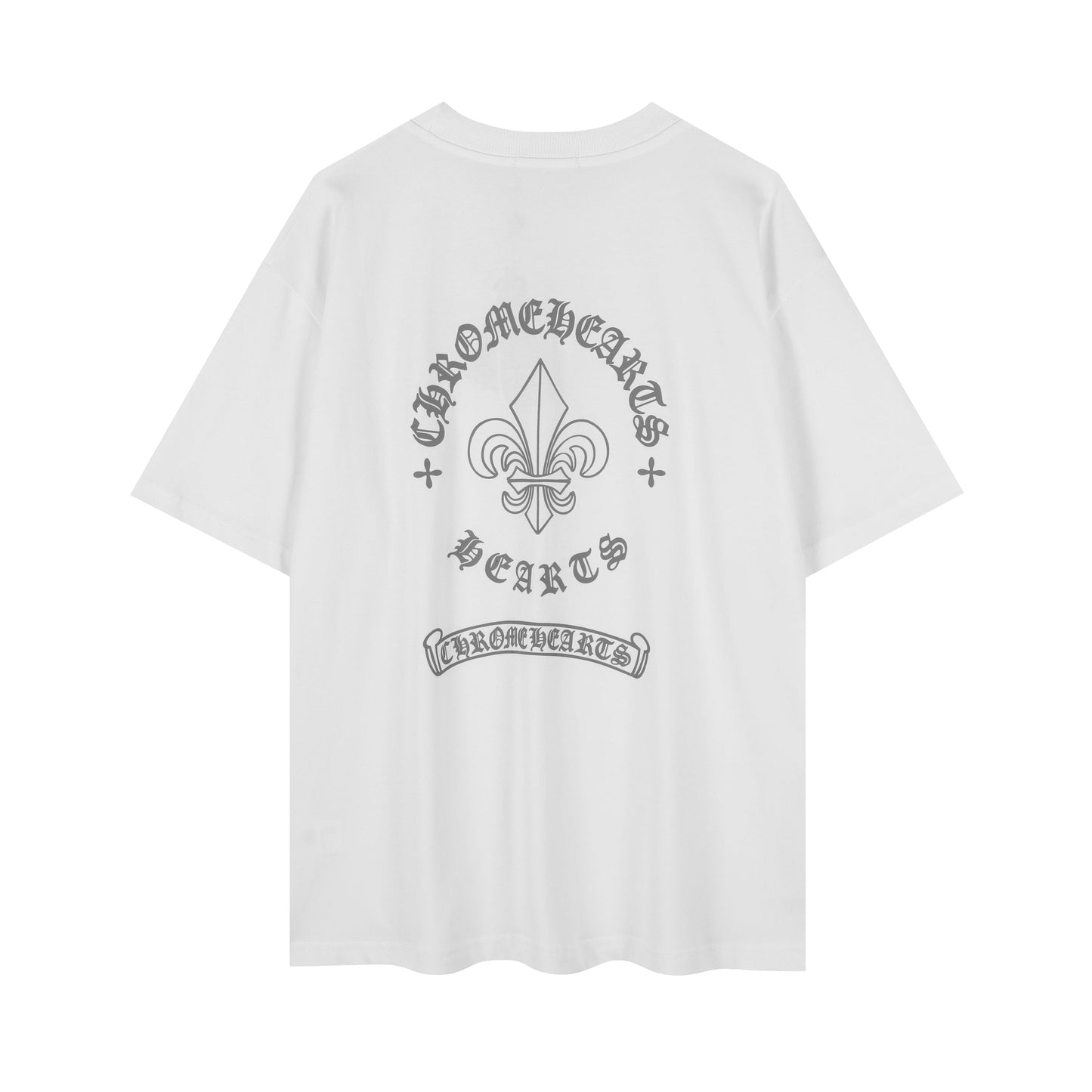T-shirt imprimé réfléchissant avec emblème Iris Chrome Hearts 2621
