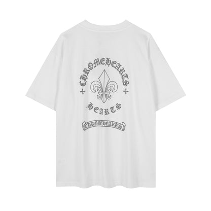 T-shirt imprimé réfléchissant avec emblème Iris Chrome Hearts 2621