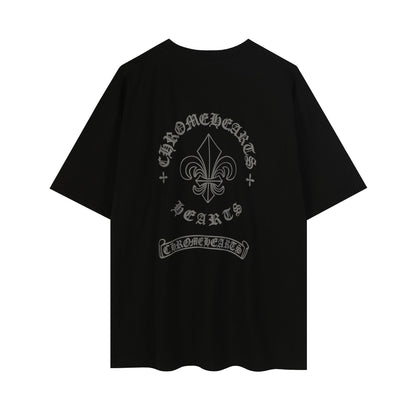 T-shirt imprimé réfléchissant avec emblème Iris Chrome Hearts 2621