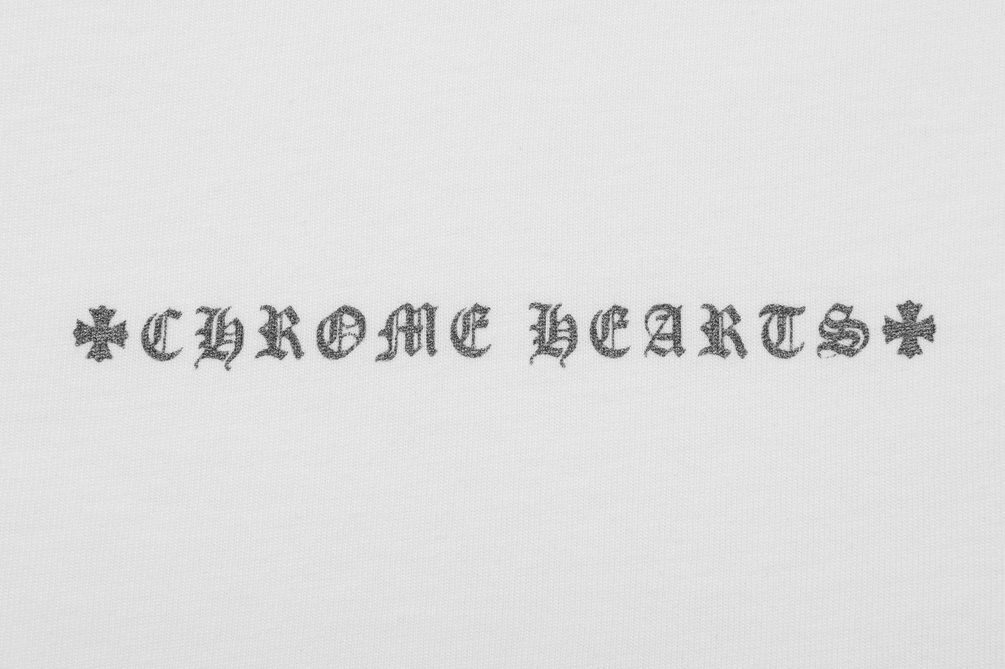 T-shirt délavé vintage Chrome Hearts réfléchissant gris argenté à croix florale 2626