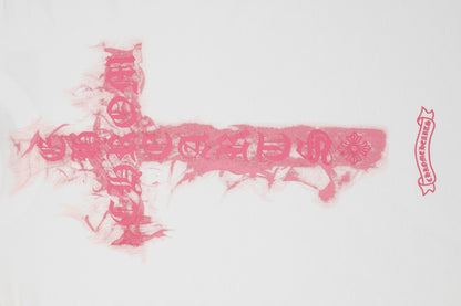 T-shirt Chrome Hearts noir à flammes roses P65