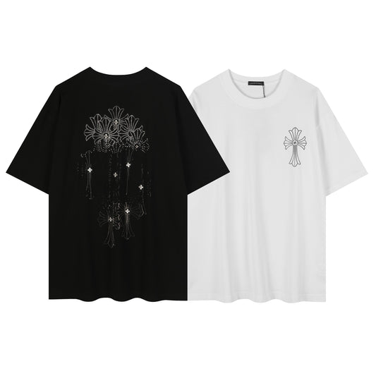 T-shirt Col Rond Chrome Hearts Firework Strass 2623