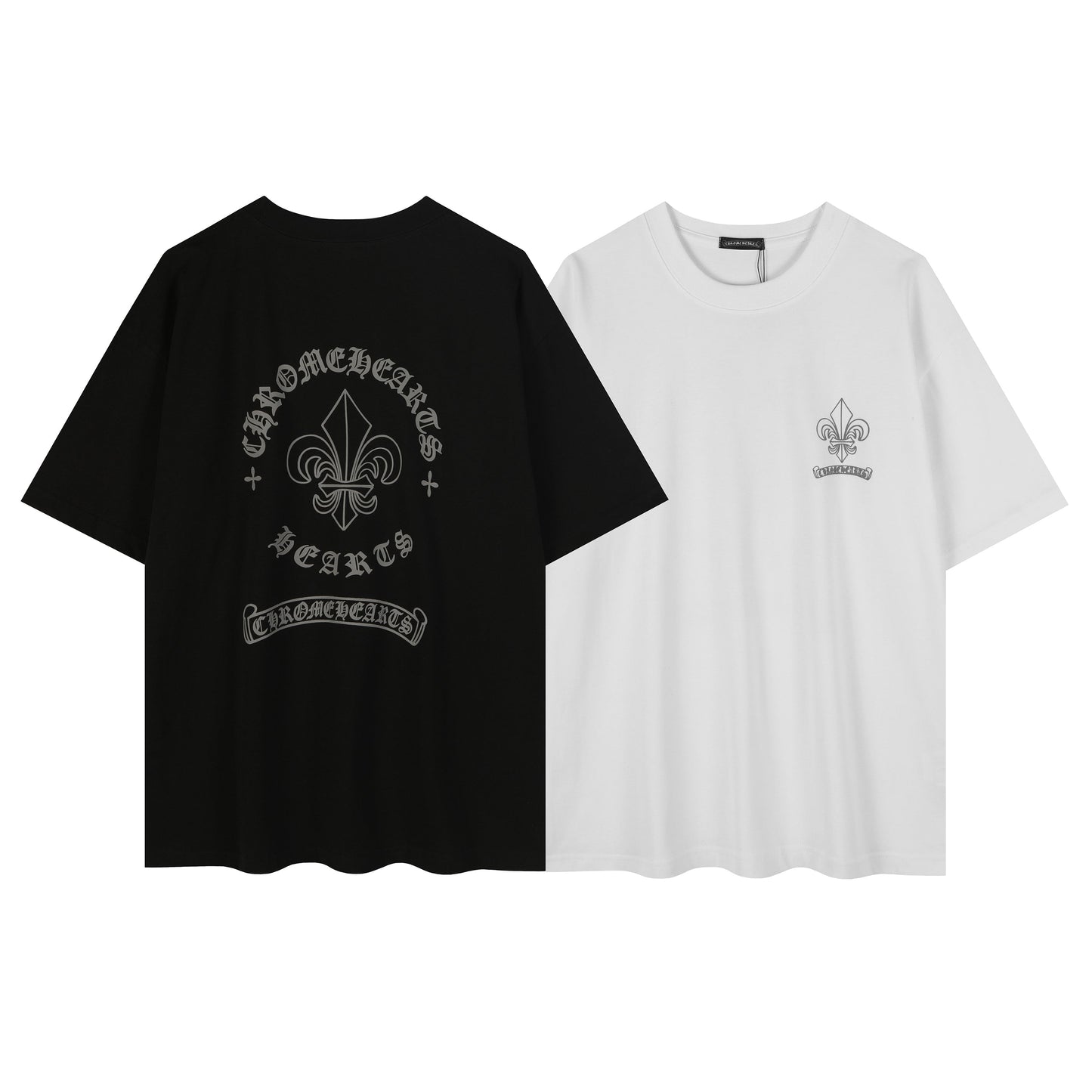 T-shirt imprimé réfléchissant avec emblème Iris Chrome Hearts 2621