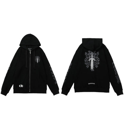 Sweat à capuche zippé Chrome Hearts M8509
