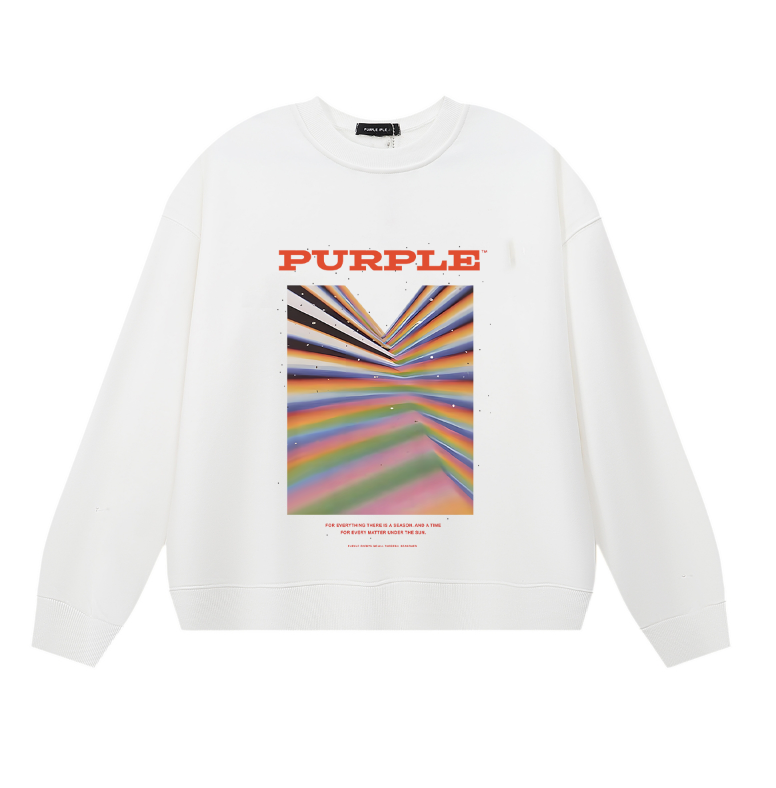 Pull molletonné à manches longues pour homme violet 1127