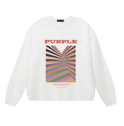 Pull molletonné à manches longues pour homme violet 1127