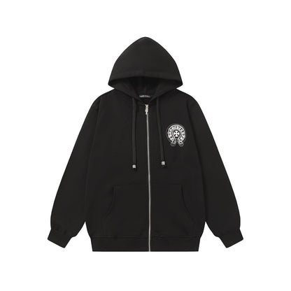 Hoodie Chrome Hearts Fer à Cheval Strass - Sweat-shirt Streetwear Gothique Noir 2601