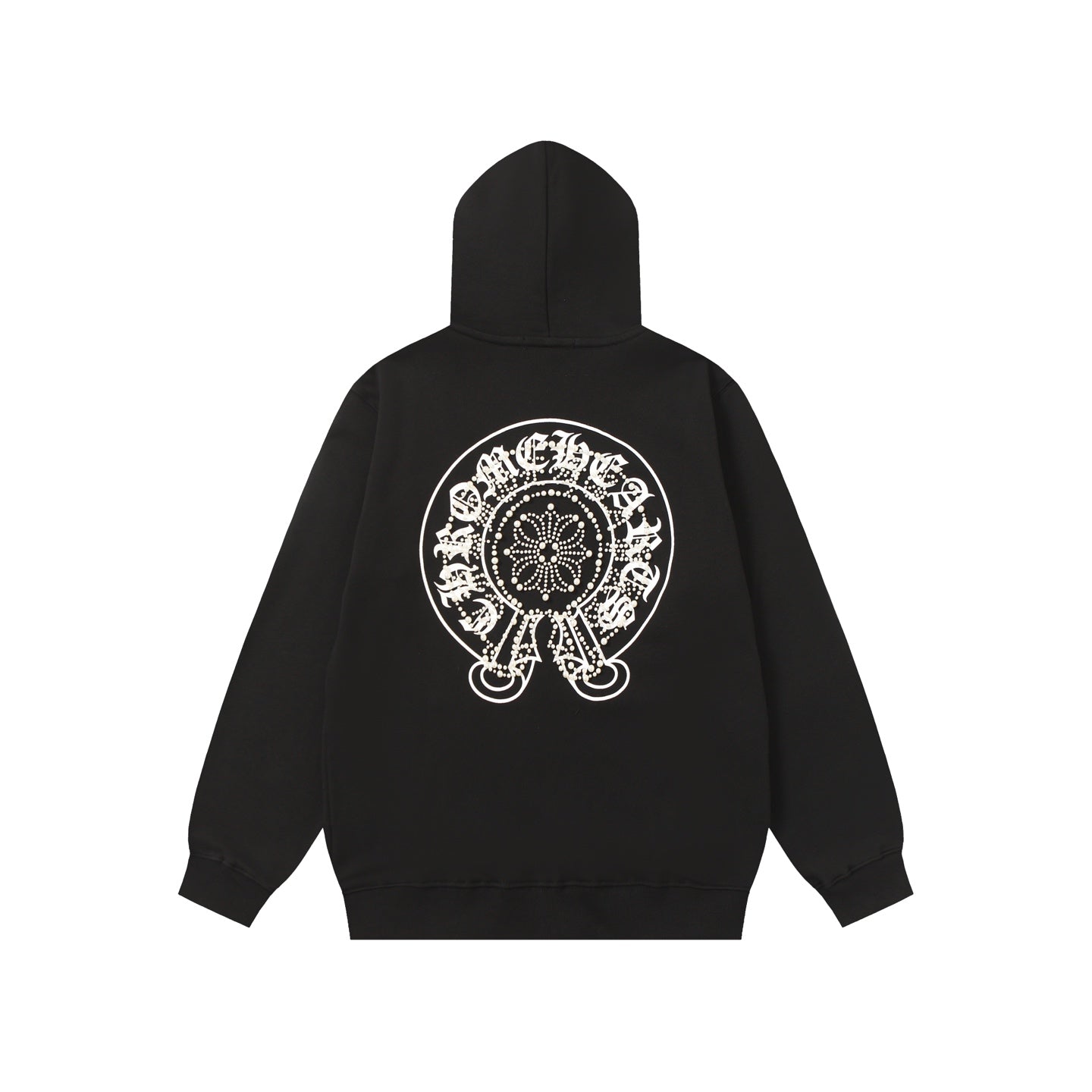 Hoodie Chrome Hearts Fer à Cheval Strass - Sweat-shirt Streetwear Gothique Noir 2601