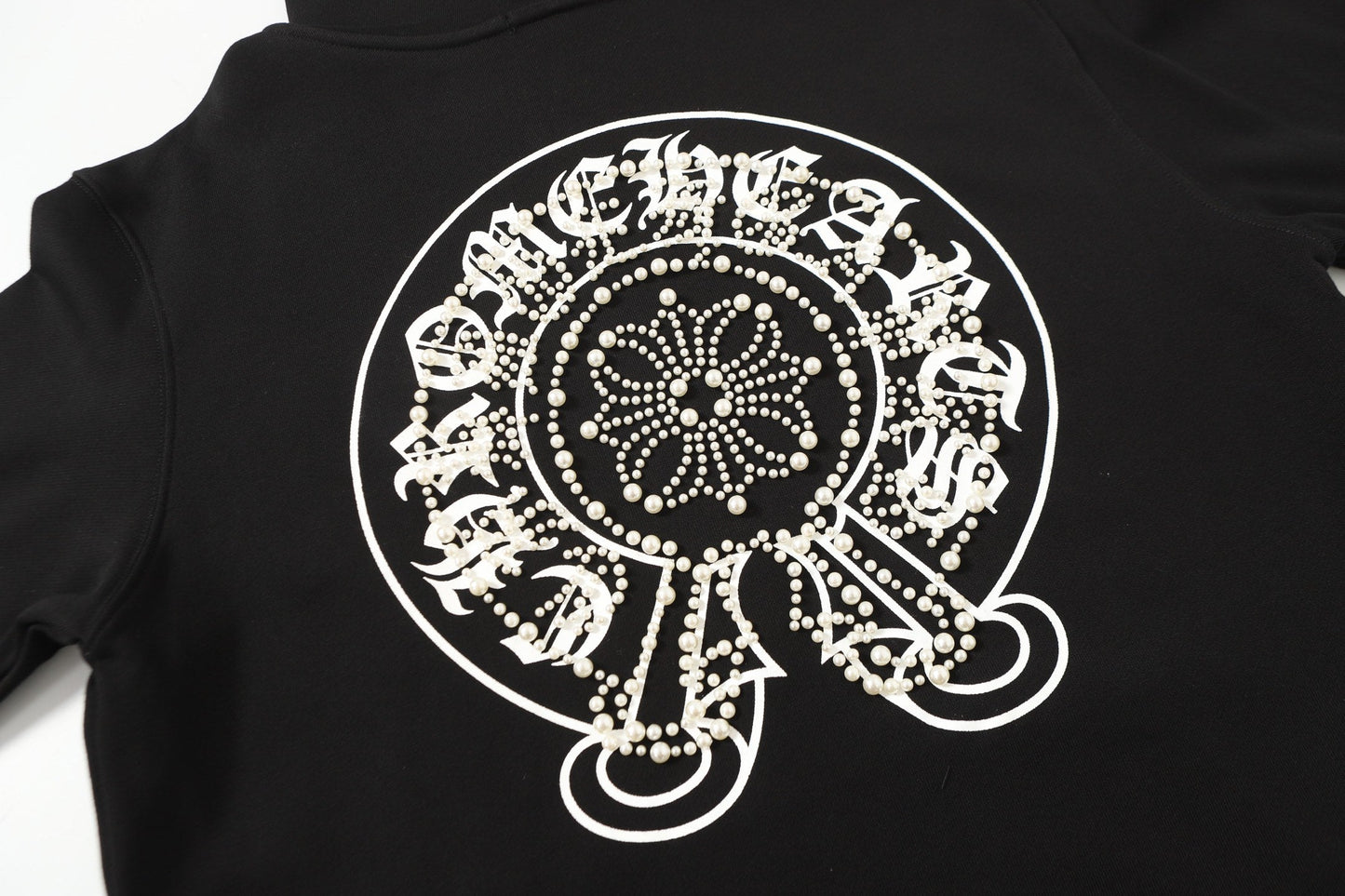 Hoodie Chrome Hearts Fer à Cheval Strass - Sweat-shirt Streetwear Gothique Noir 2601