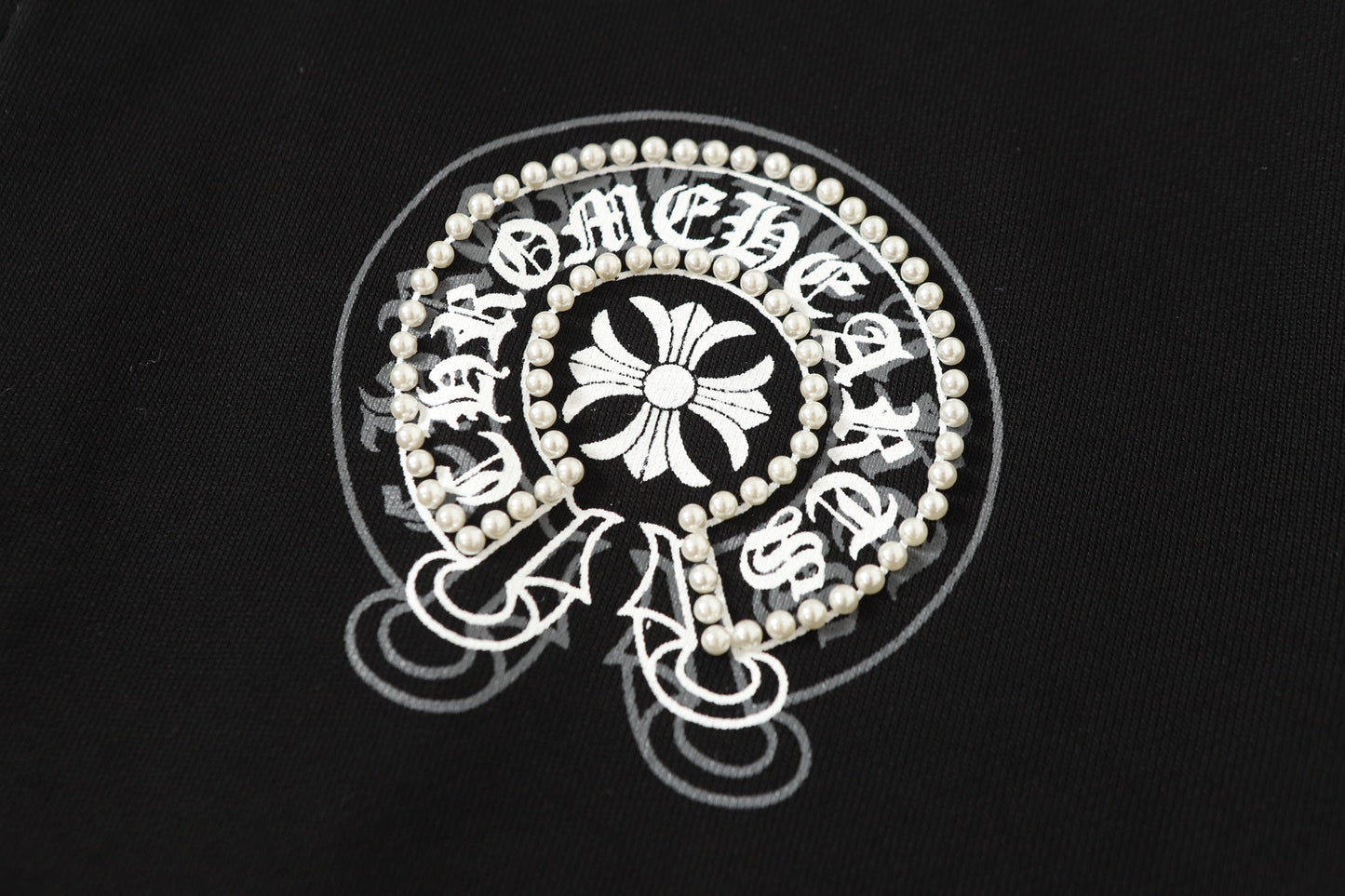Hoodie Chrome Hearts Fer à Cheval Strass - Sweat-shirt Streetwear Gothique Noir 2601