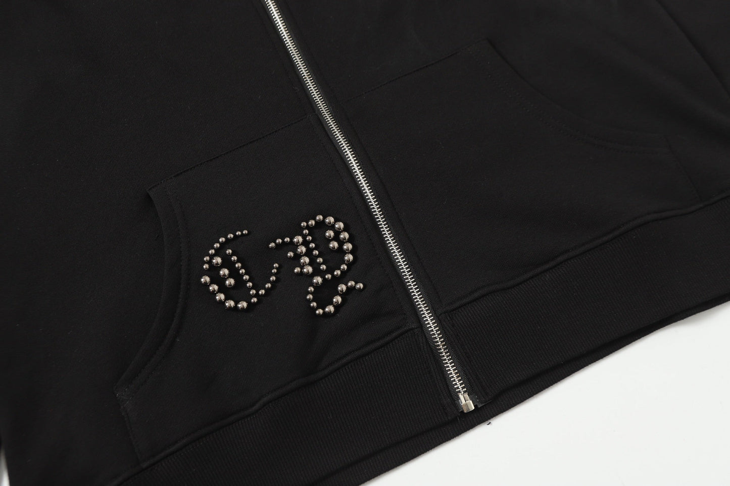 Sweat à capuche Chrome Hearts motif croix en strass - Sweat-shirt streetwear gothique noir 2633