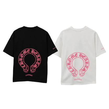 Chrome Hearts T-Shirt mit Sanskrit-Buchstabenprint und kurzen Ärmeln KT36