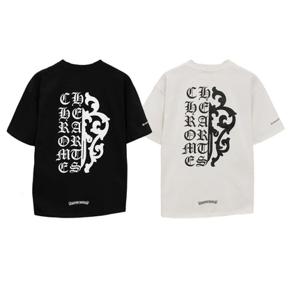 T-shirt côtelé à manches courtes personnalisé Chrome Hearts KT32