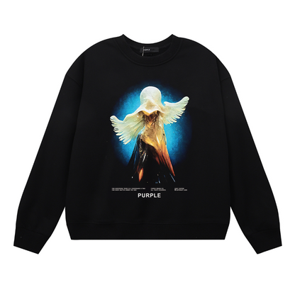 Lila Herren Langarm-T-Shirt Sweatshirt 1159