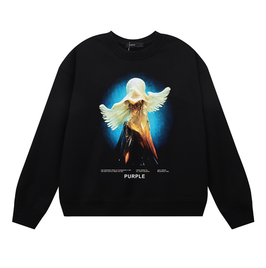 Lila Herren Langarm-T-Shirt Sweatshirt 1159