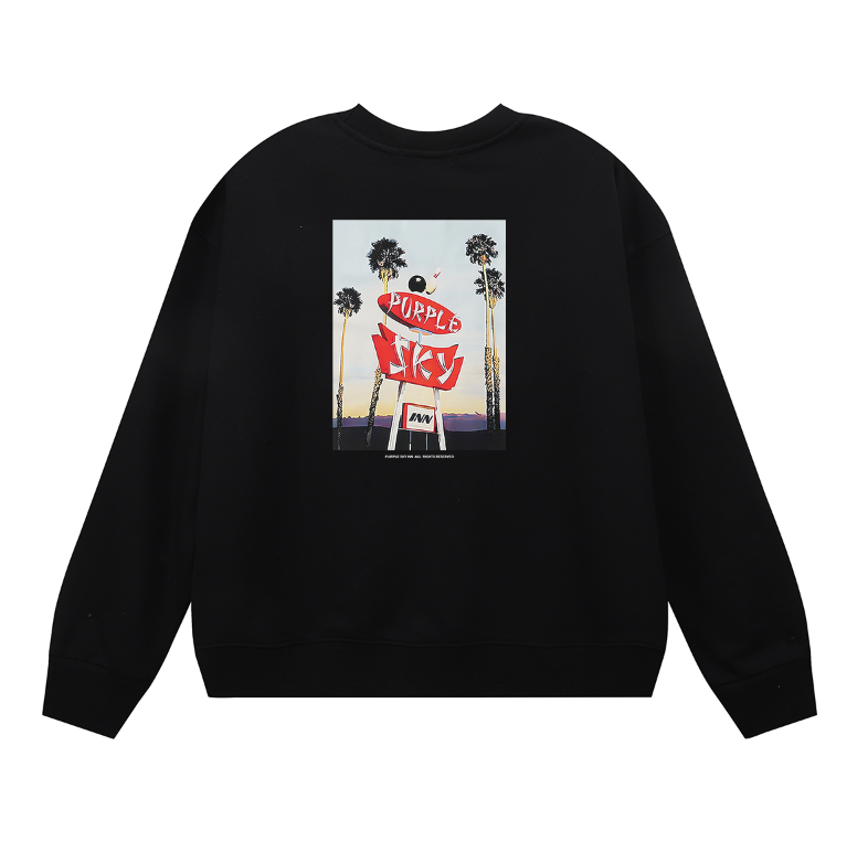 Lila Herren Langarm-T-Shirt Sweatshirt 1150