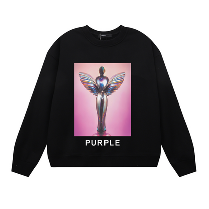 Lila Langarm-T-Shirt Sweatshirt für Herren 1120