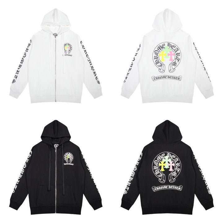 Chrome Hearts Kapuzenpullover mit Reißverschluss K5012