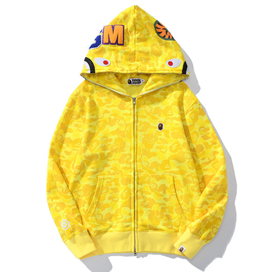 BAPE Shark Yellow Zipper Hoodie