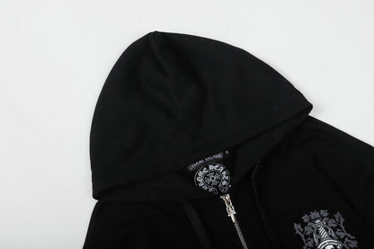 Sweat à capuche zippé Chrome Hearts M8509
