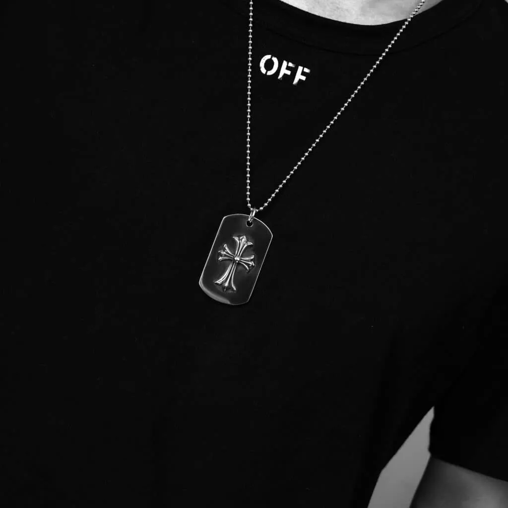 Chrome Hearts TINY CH CROSS CUTOUT PLAQUE MILITAIRE