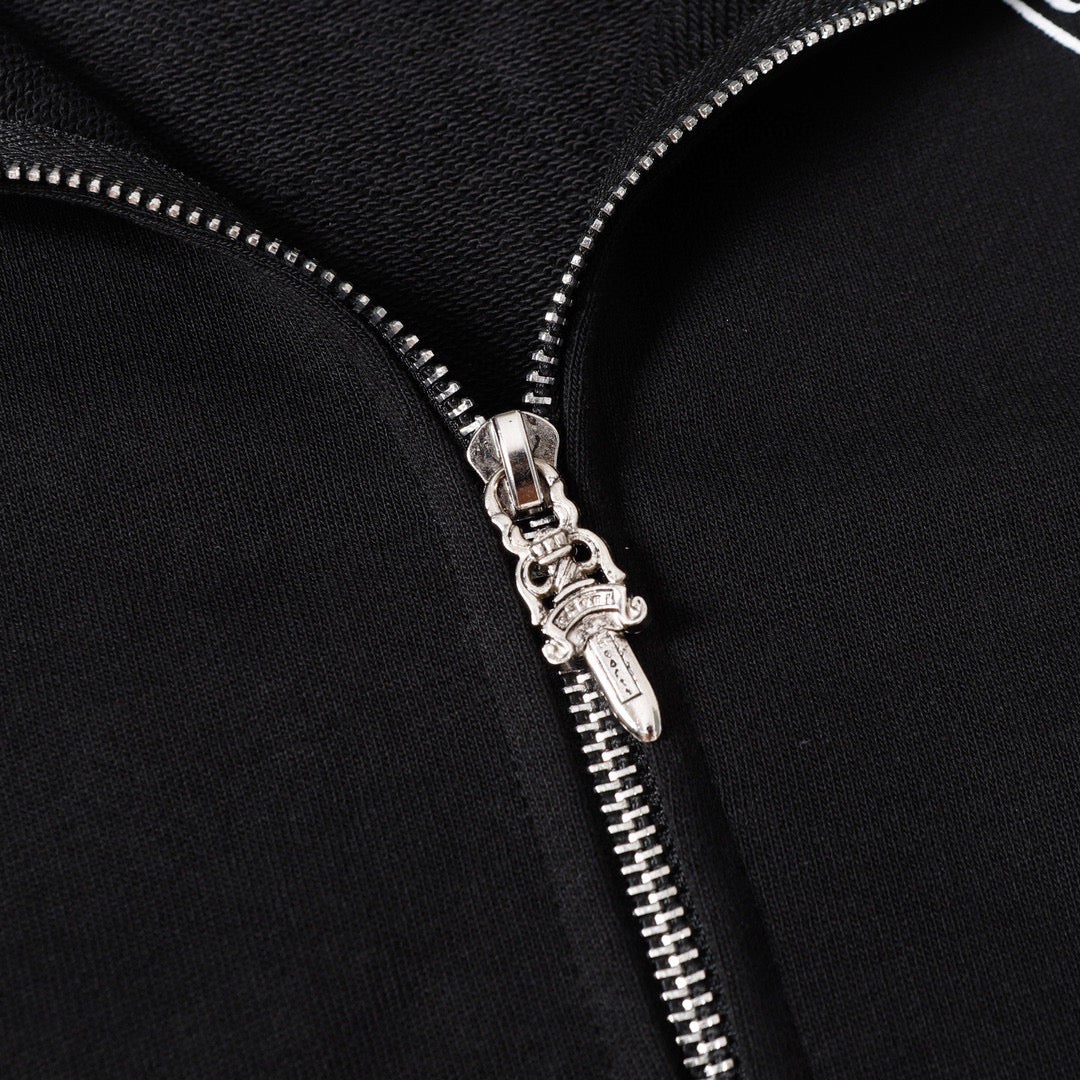 Chrome Hearts Hoodie - Schwarzes Streetstyle besticktes Sweatshirt 851