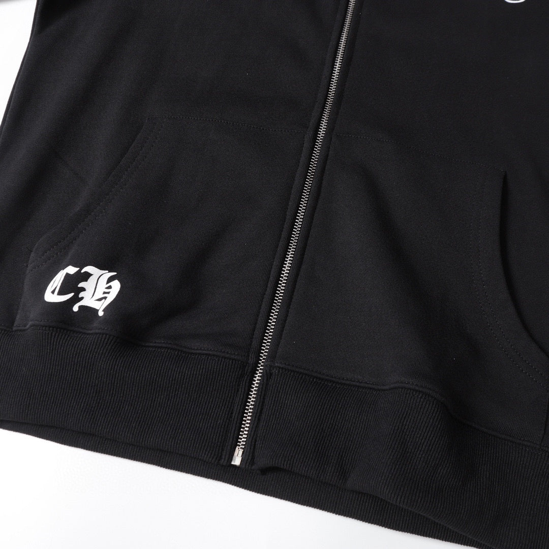Chrome Hearts Hoodie - Schwarzes Streetstyle besticktes Sweatshirt 851