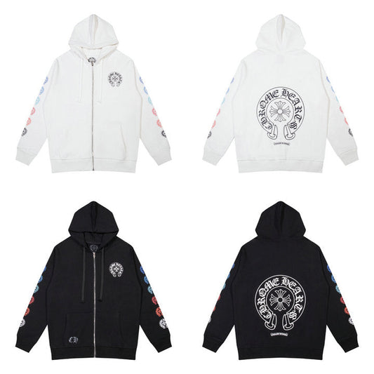 Sweat à capuche zippé Chrome Hearts K5011