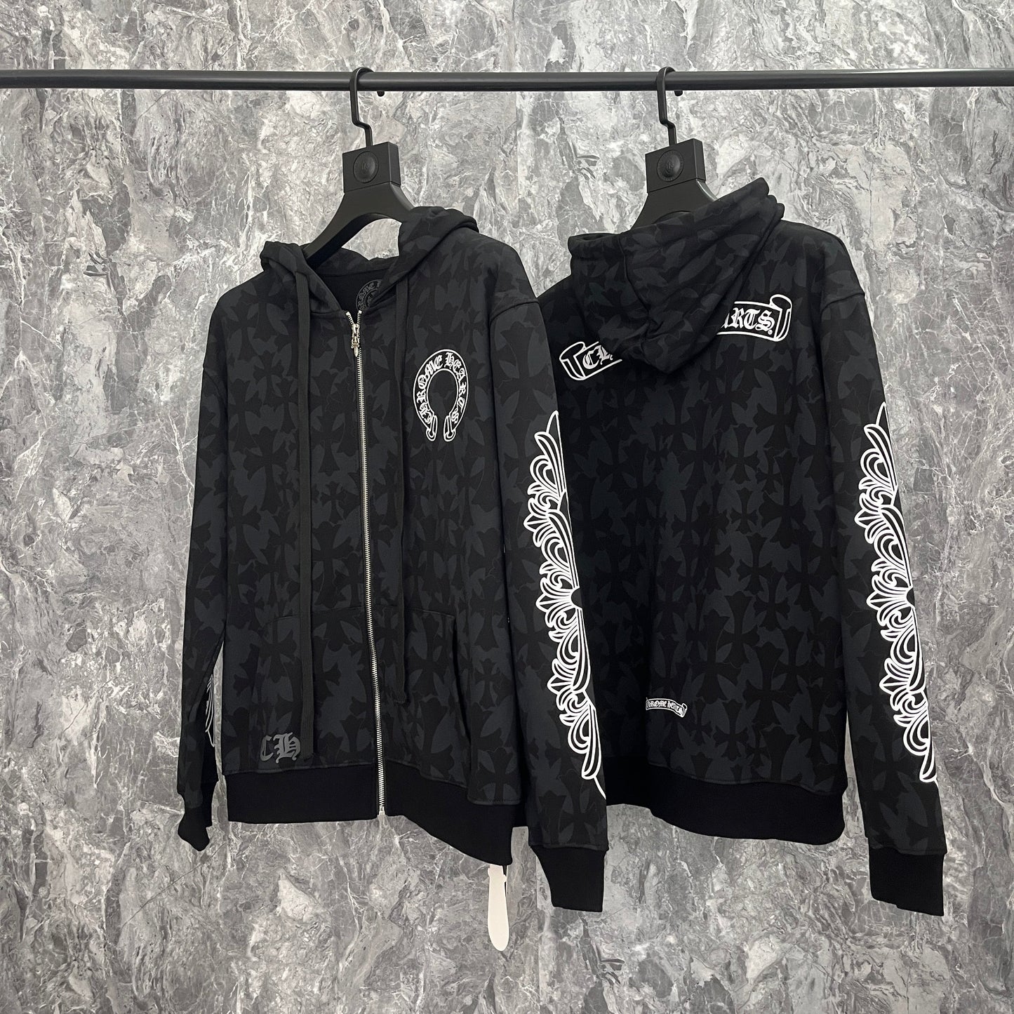 Sweat à capuche zippé Chrome Hearts K5028