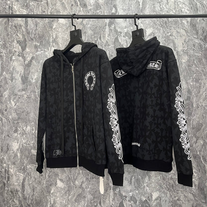 Sweat à capuche zippé Chrome Hearts K5028
