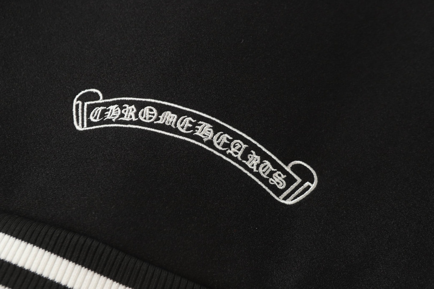 Chrome Hearts Schwarz Weiß Street Style Baseballjacke 0002