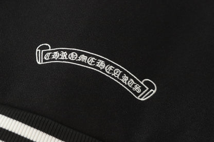 Chrome Hearts Schwarz Weiß Street Style Baseballjacke 0002