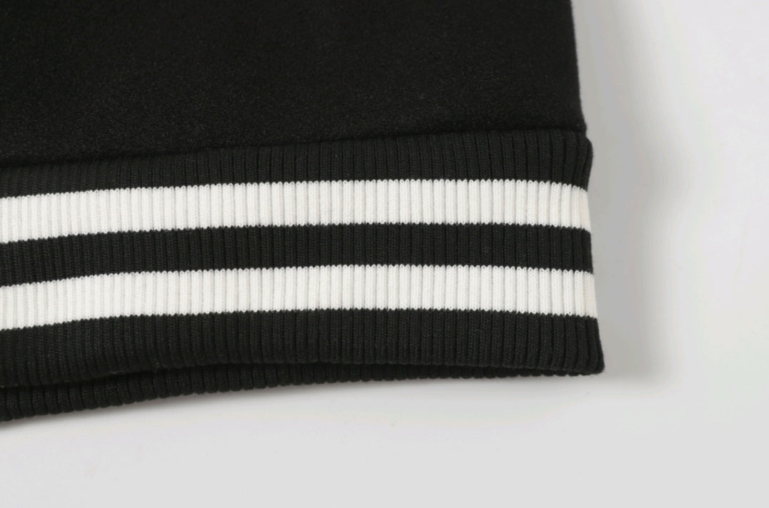 Chrome Hearts Schwarz Weiß Street Style Baseballjacke 0002