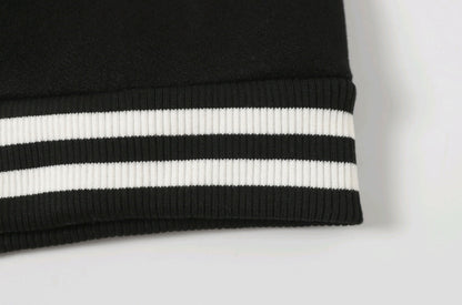 Chrome Hearts Schwarz Weiß Street Style Baseballjacke 0002