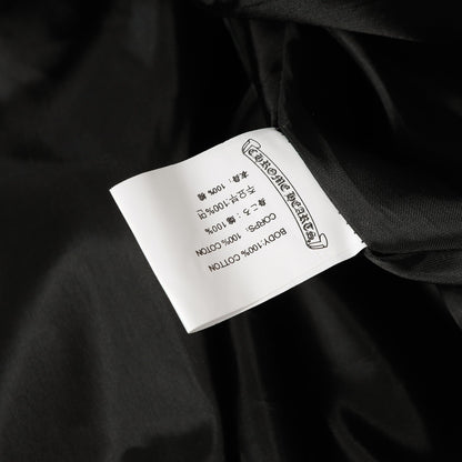 Blouson universitaire Chrome Hearts en fausse fourrure avec croix - Noir Blanc Gothique Streetwear 035