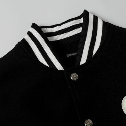 Chrome Hearts Varsity Jacket - Schwarz Weiß Gotische Baseballjacke 2206