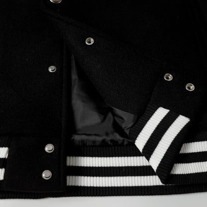 Chrome Hearts Layered Cross Varsity Jacket – Schwarz Weiß Street Style Oberbekleidung 2208