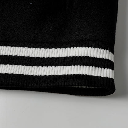 Chrome Hearts Layered Cross Varsity Jacket – Schwarz Weiß Street Style Oberbekleidung 2208