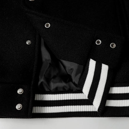Chrome Hearts Layered Cross Varsity Jacket – Schwarz Weiß Street Style Oberbekleidung 2208