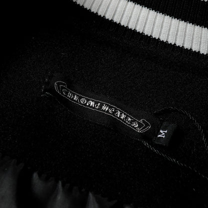 Chrome Hearts Layered Cross Varsity Jacket – Schwarz Weiß Street Style Oberbekleidung 2208