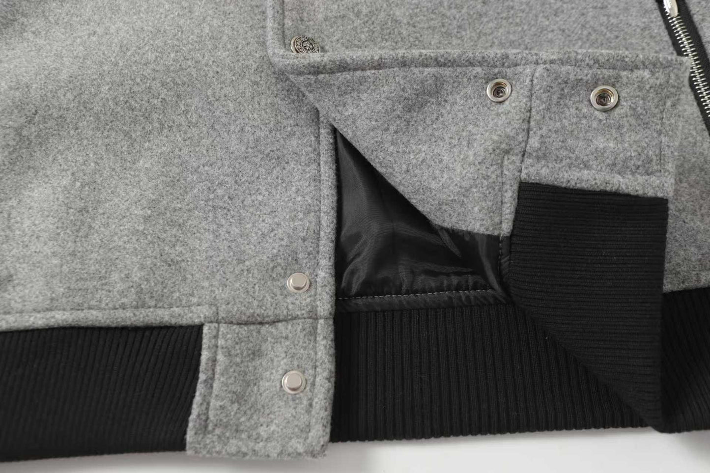 Blouson teddy Chrome Hearts Multi Cross - Veste urbaine gris noir 2215