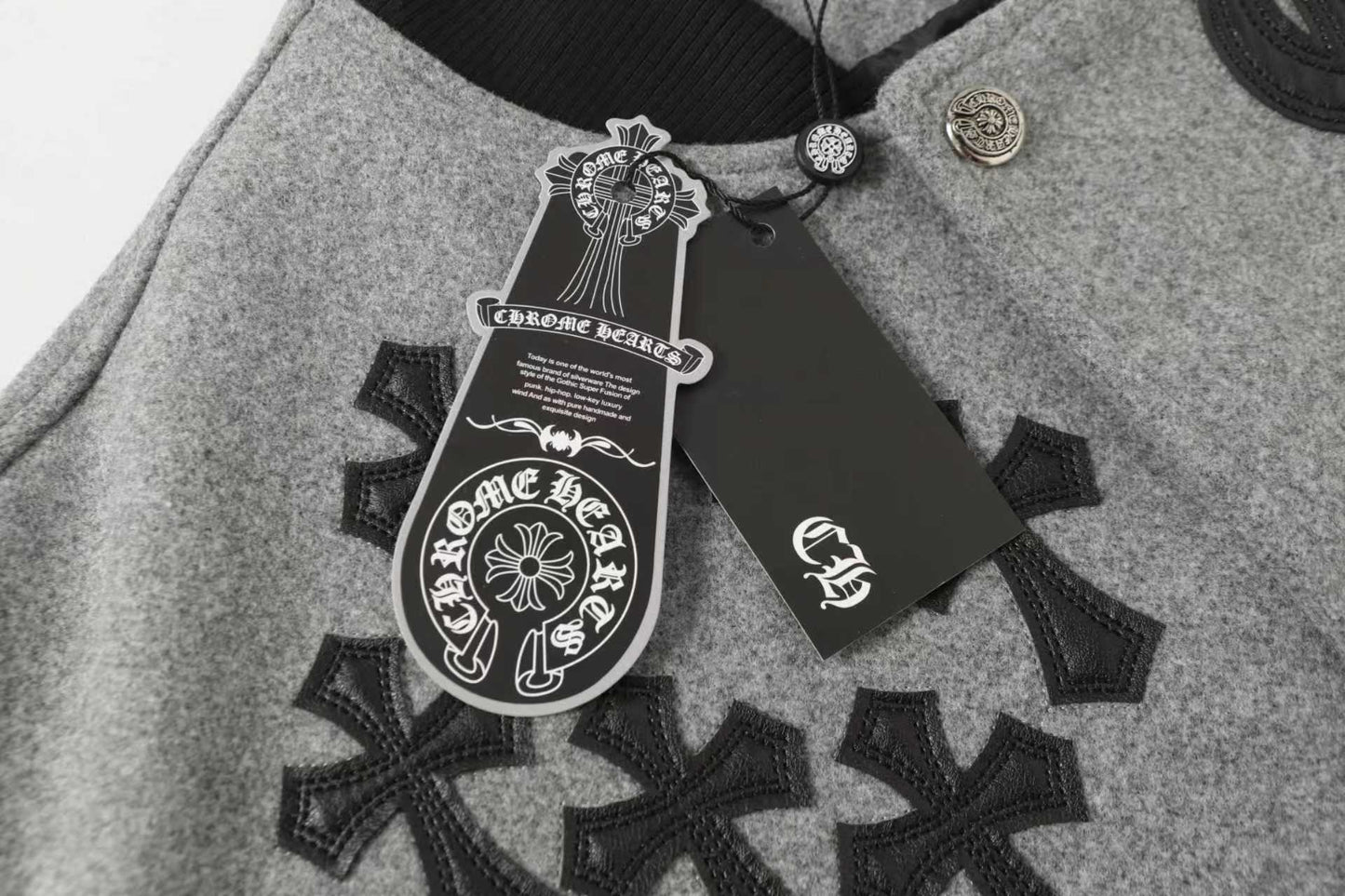 Blouson teddy Chrome Hearts Multi Cross - Veste urbaine gris noir 2215